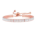 Ladies Rose Gold Sparkling Tennis Crystal Adjustable  Bracelet