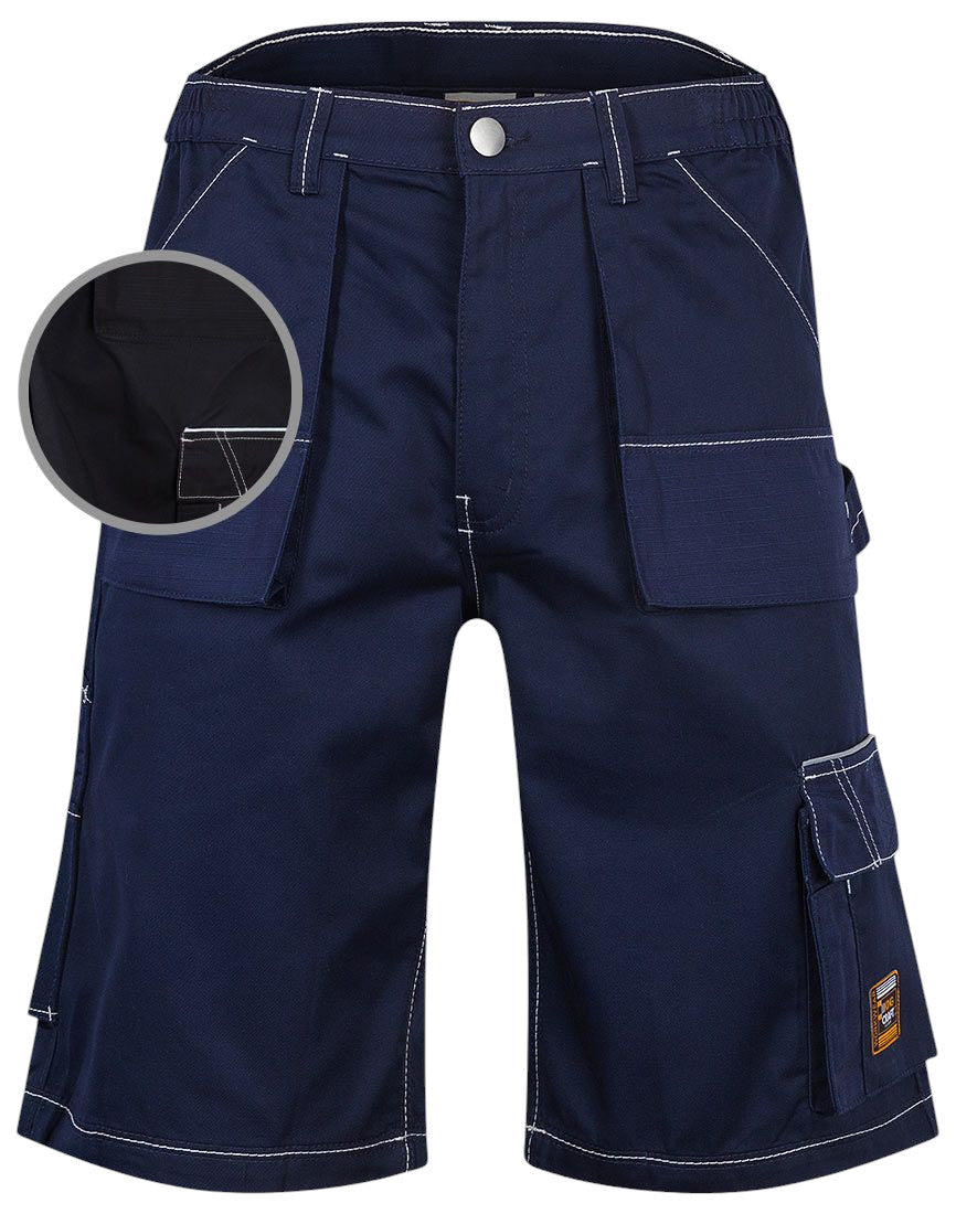 Mens King Craft Combat Cargo Side Elasticated Waistband Durable Workwear Shorts