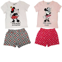 Load image into Gallery viewer, Girls Minnie Mouse Need More Sleep Shortie Nightwear Pj Top &amp; Shorts Pyjamas Set
