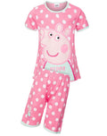 Girls Peppa Pig Pink Spotty Shorties Pyjamas Set