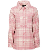 Load image into Gallery viewer, Ladies Threadbare Pink Check Drake Shacket Dress Jacket
