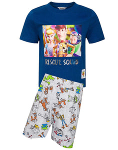 Boys Blue Toy Story Rescue Squad Top & Shorts Pyjamas Set