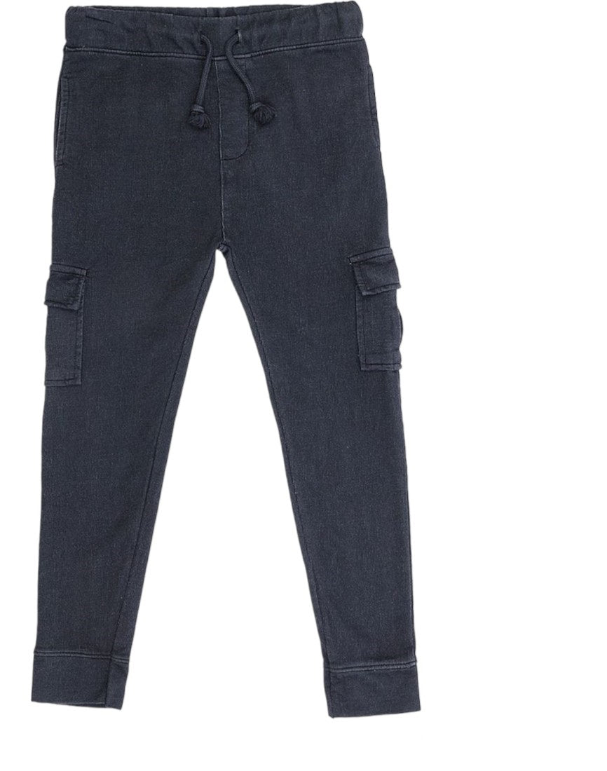 Boys Minoti Black Acid Wash Jogging Bottoms