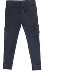 Boys Minoti Black Acid Wash Jogging Bottoms