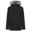 Boys Brave Soul Black Grey Furry Trim Wonderwall Parka School Jacket