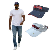 Load image into Gallery viewer, England Star Embroidery Unisex Navy / White Open Top Adjustable Sun Holiday Cap
