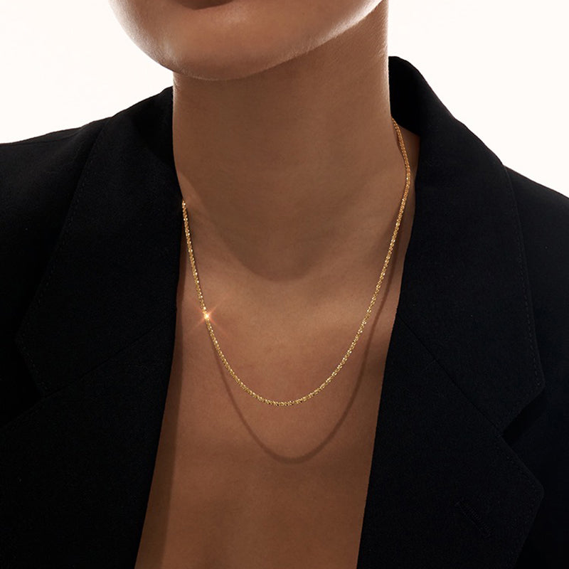 Luxury Twist Gold Silver Color Shiny Glossy Chain Choker Necklace