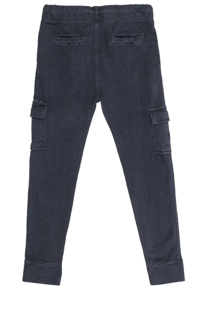 Boys Minoti Black Acid Wash Jogging Bottoms