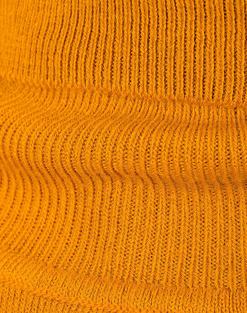 Ladies Mustard Ribbed Roll Neck Polo Jumpers