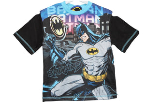 Boys Batman Blue & Black Short Sleeve Top & Shorts Summer Pyjamas Sets