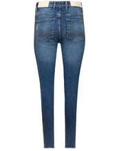 Load image into Gallery viewer, Ladies Blue Distressed Super Skinny Ripped Knee Jeans
