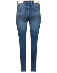 Ladies Blue Distressed Super Skinny Ripped Knee Jeans