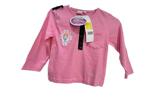 Girls Disney Princess Pink Buttoned Pocket Longsleeve Top