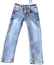 Load image into Gallery viewer, Girls Light Blue Wash Effect Stretchy Regular Fit Straight Leg Jeans
