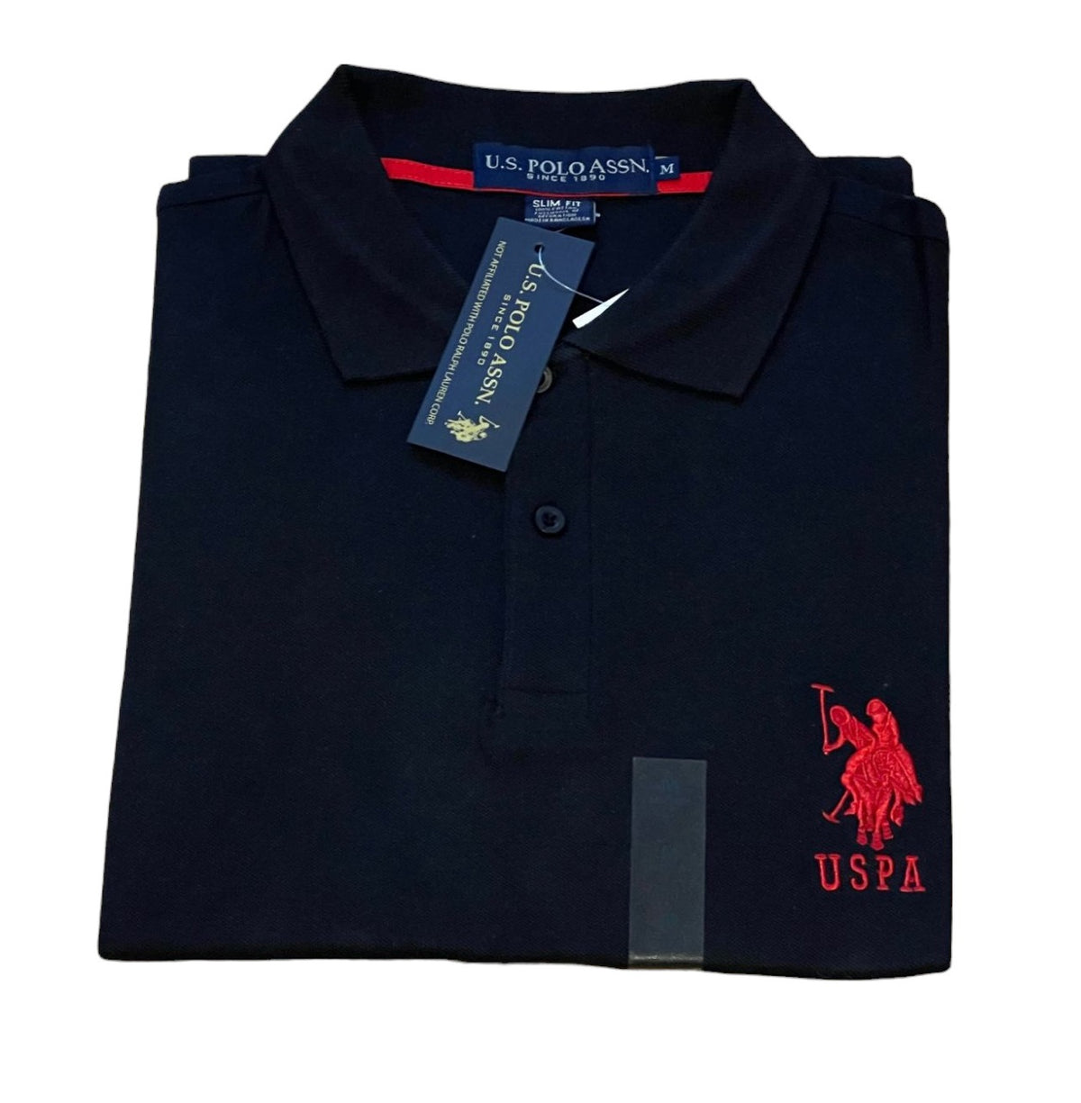 Mens US Polo Assn USPA Black Cotton Short Sleeve Slim Fit T- Shirt