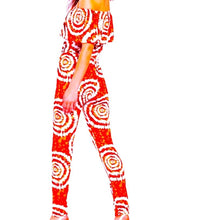 Load image into Gallery viewer, Ladies Red &amp; White Patterned Off Shoulder Jumpsuit
