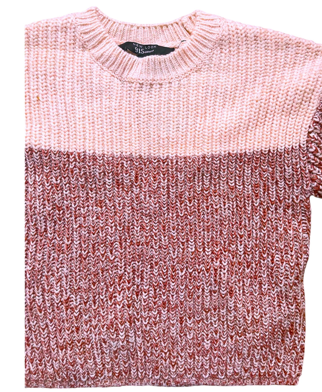 Girls Pink Colourblock Twist Knitted Long sleeve Jumper