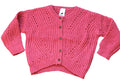 Girls Pink Soft Knitted Button Down Long Sleeve Cardigan