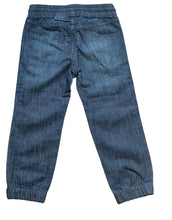 Load image into Gallery viewer, Boys Dark Denim Elasticated Waist Slim Fit Cotton Cuffed Hem Jogger Denim Jeans
