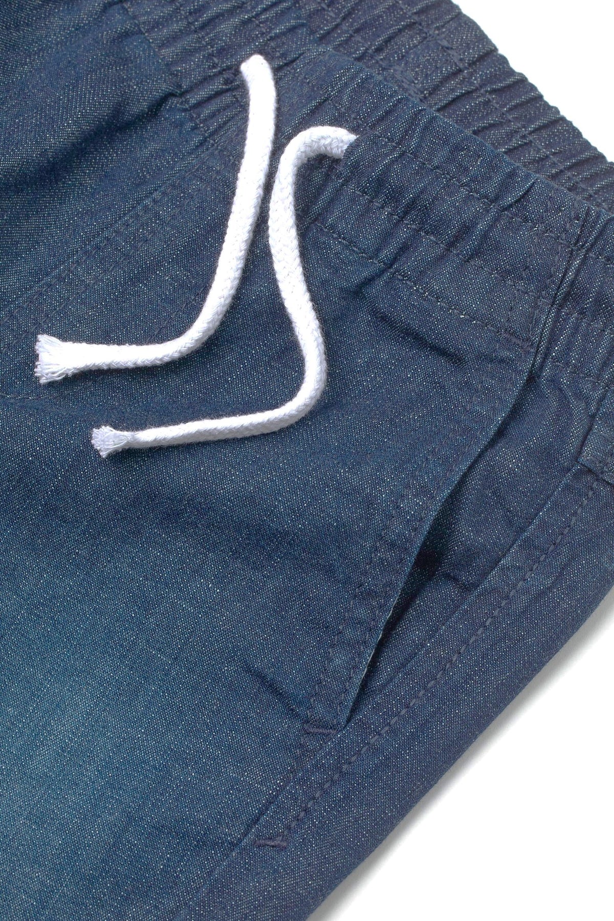 Boys Dark Denim Elasticated Waist Slim Fit Cotton Cuffed Hem Jogger Denim Jeans
