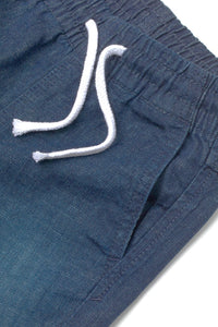 Boys Dark Denim Elasticated Waist Slim Fit Cotton Cuffed Hem Jogger Denim Jeans