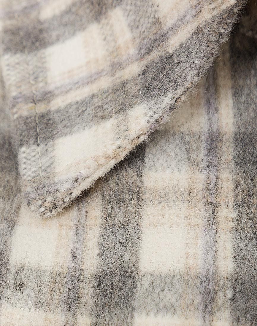 Ladies Threadbare Grey Check Drake Shacket Dress Jacket