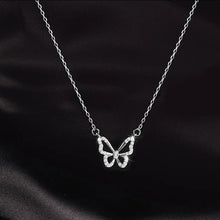 Load image into Gallery viewer, Ladies Silver Hollow Cutout Butterfly Crystal Choker Necklace
