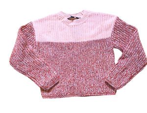 Girls Pink Colourblock Twist Knitted Long sleeve Jumper
