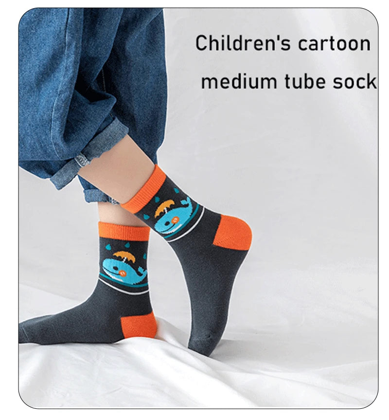 Boys Toddlers Cute Cartoon Characters 5PK Socks