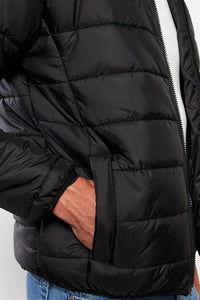 Mens Puffer Hooded Jackets Quilted Lightweight Padded Windproof Coat