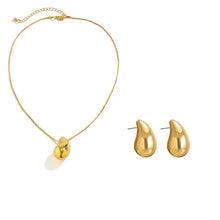 Load image into Gallery viewer, Ladies Gold Plated Snake Chain Pea Pendant &amp; Earrings Set
