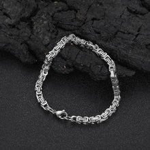 Load image into Gallery viewer, Ladies Gents 316L Stainless Steel Silver Gold Interlink Wristband 4mm Bracelets
