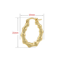 Load image into Gallery viewer, Ladies Girls Gold Plated Bamboo Joint Huggie Small  Earrings
