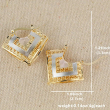 Load image into Gallery viewer, Ladies Gold Plated Two Tone Hollow Cutout Layer Hoop Earrings
