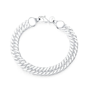 Ladies 925 Sterling Silver Solid Weave Chain Thick Bracelets