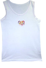 Load image into Gallery viewer, Girls Disney Princess White 2 Pack Soft Cotton Sleeveless Underwear Vests
