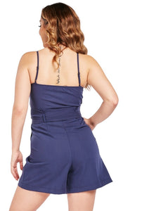 Ladies Indigo Sweetheart Adjustable Shoulder Straps Playsuit