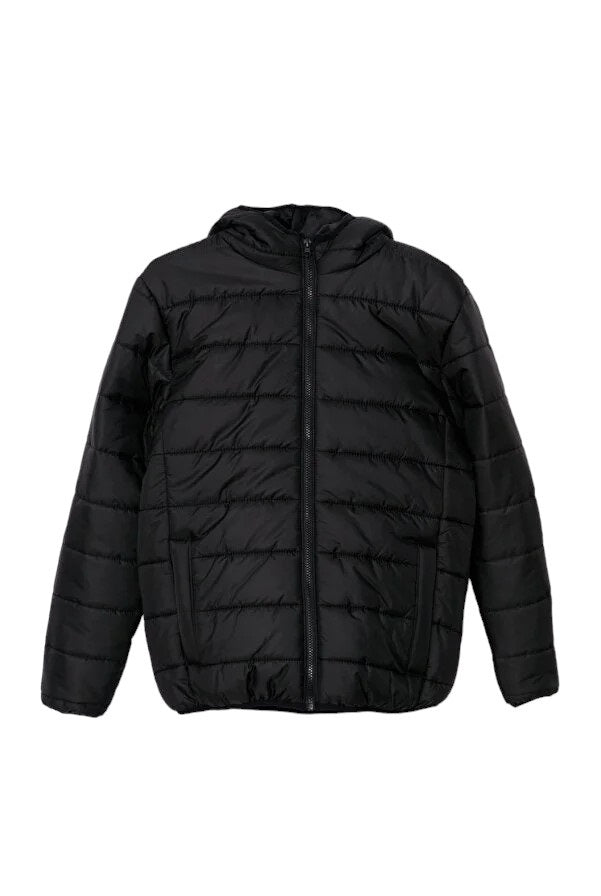 Mens Puffer Hooded Jackets Quilted Lightweight Padded Windproof Coat