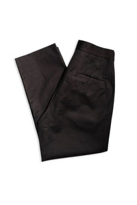 Ladies Black Mia Cropped Discreet Elasticated Waist Cotton Plus Size Trousers