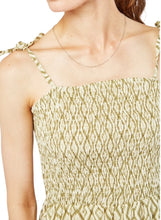 Load image into Gallery viewer, Multi Diamond Pattern Shirred Bodice Cotton Maxi Tie Strap Dress
