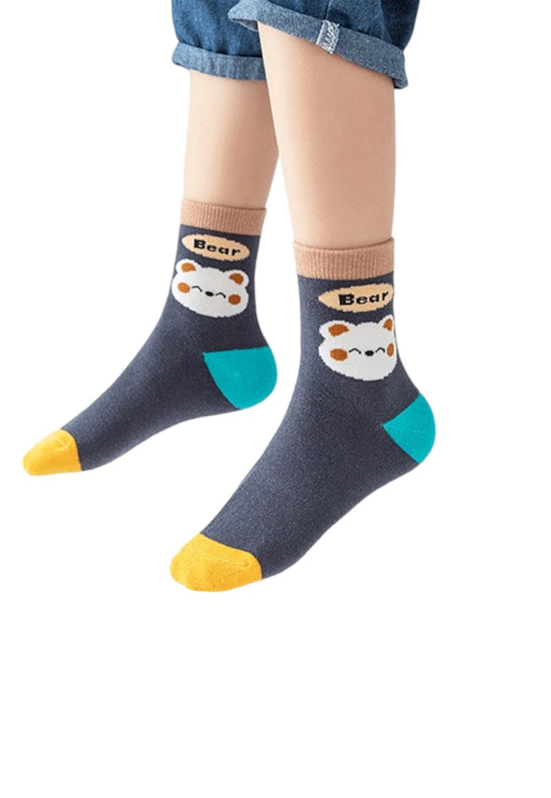 Boys Toddlers Cute Cartoon Characters 5PK Socks