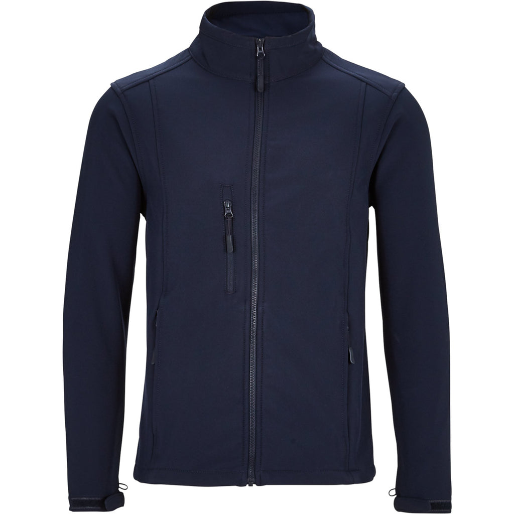Mens Black / Navy Softshell Fleece Lined Water Repellent Jackets