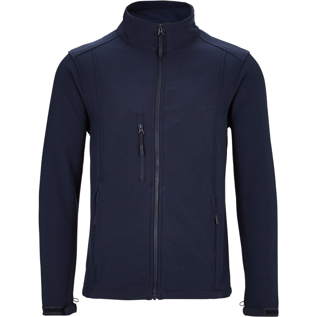Mens Black / Navy Softshell Fleece Lined Water Repellent Jackets