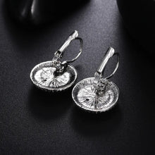 Load image into Gallery viewer, Ladies Tibetan Silver Plated Black Stone Bohemian Carved Vintage Hook Earrings
