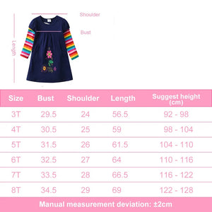 Girls Navy Pretty Things Flower Embroidery Cotton Dress