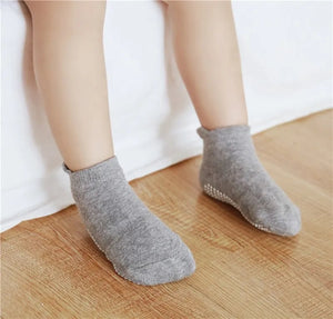 Baby Boys Toddlers Newborn Blue Multi Warm Anti-Slip Skid Low Cut 6 Pairs Socks