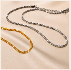 Luxury Twist Gold Silver Color Shiny Glossy Chain Choker Necklace
