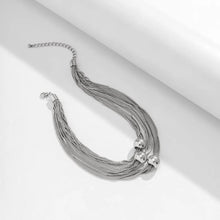 Load image into Gallery viewer, Ladies Silver Round Bead Chocker 3Tier Multilayer Party Necklace
