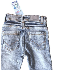 Girls Light Blue Wash Effect Stretchy Regular Fit Straight Leg Jeans