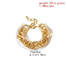 Load image into Gallery viewer, Ladies Gold Chunky Thick Circular InterLink Chain Bracelets
